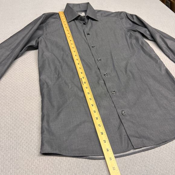 Eton Shirt Mens M Gray Contemporary Slim Fit Button Down Formal Preppy - Picture 6 of 7